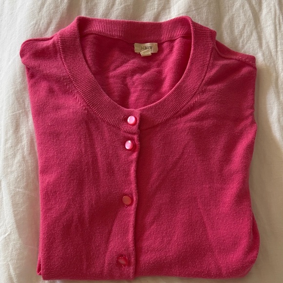 J. Crew Sweaters - J. Crew Vibrant Pink Cardigan Sweater